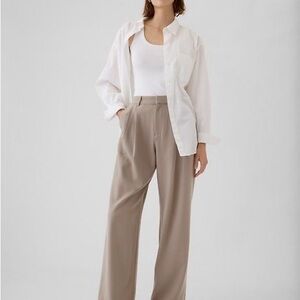 GAP Neutral Taupe Wide-Leg High-Rise Pants